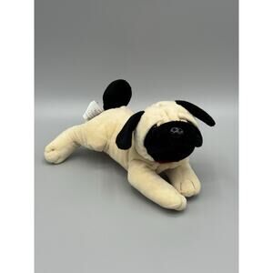 Calplush Bulldog Puppy Dog Plush W/ Red Collar Plush 9” Stuffed Animal Realistic